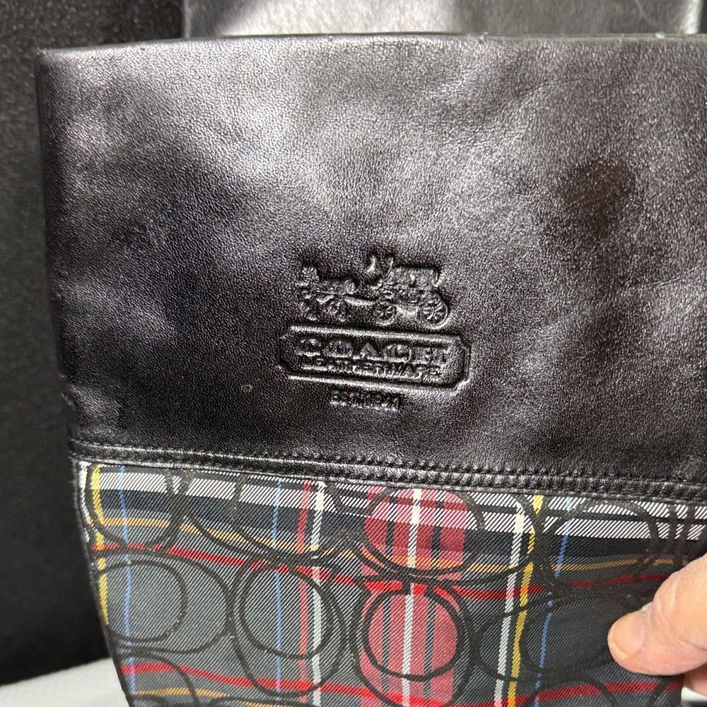 Coach Chrissi Tartan Plaid Green, Black and Red Boots Size 7 - Picture 2 of 14
